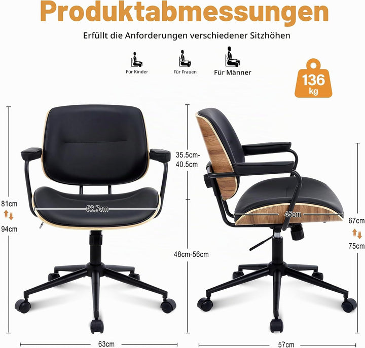 bürostuhl ergonomisch für homeoffice Bürostuhl mit Armlehne Medieval Modern Schreibtischstuhl 360°Dr