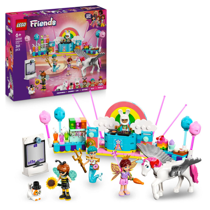 LEGO Friends Kostümparty mit Einhorn und Fee - Spielzeug für Mädchen ab 6 Jahren, inkl. Bühne, DJ-Pu