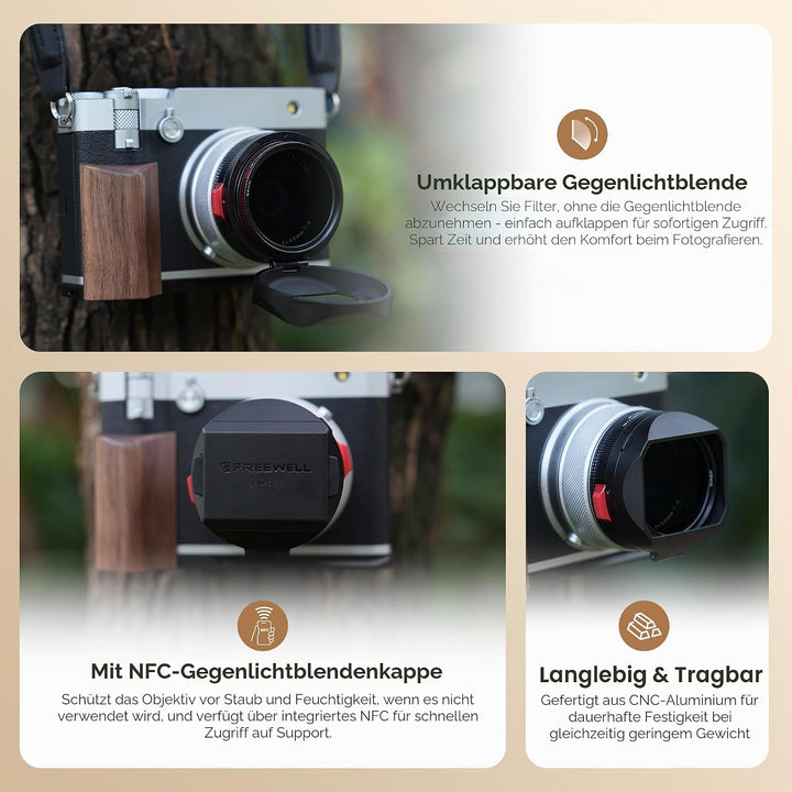 Freewell The Real Gegenlichtblende - Hybrid CPL/Mist Filter, Flipable, Touchless Filterbetrieb für F