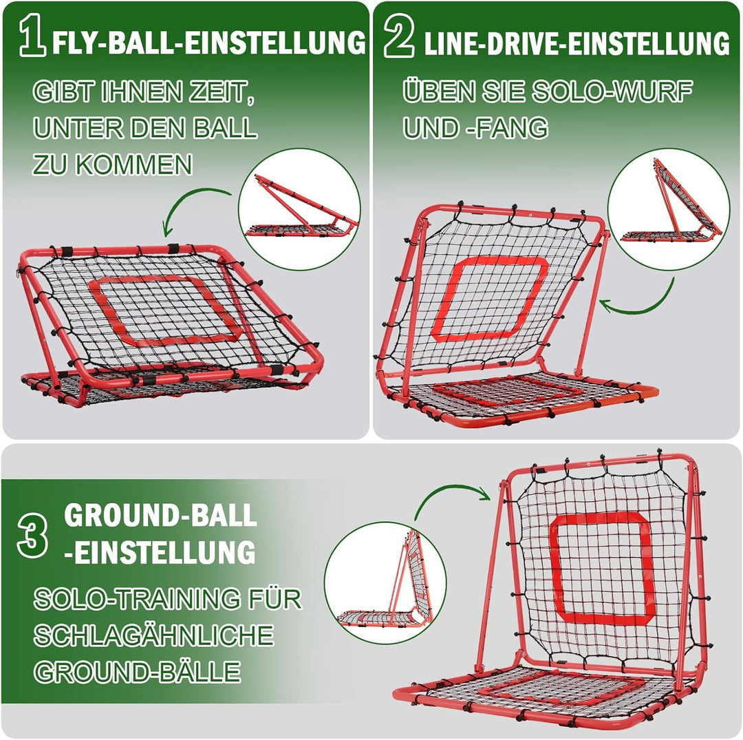 Fussball Rebounder, 85x85cm/120x120cm Rebounder für Fussball, Verstellbar mit 8 Winkeln, Doppellagig
