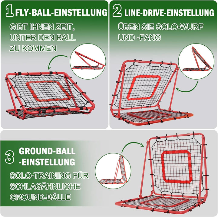 Fussball Rebounder, 85x85cm/120x120cm Rebounder für Fussball, Verstellbar mit 8 Winkeln, Doppellagig