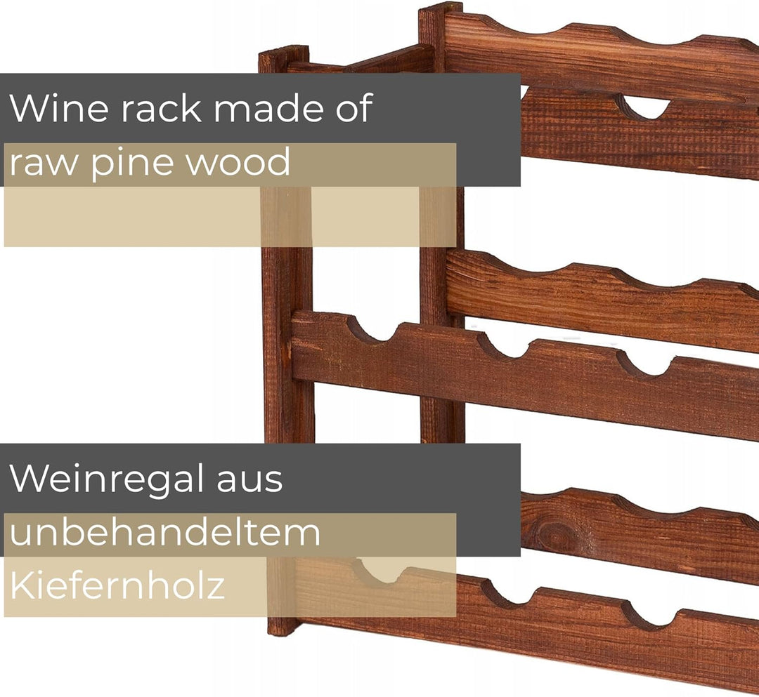Weinregal Holz 12 Flaschen Braun 44x38x25 cm Wine Rack Regal Flaschenregal Weinflaschenregal Getränk