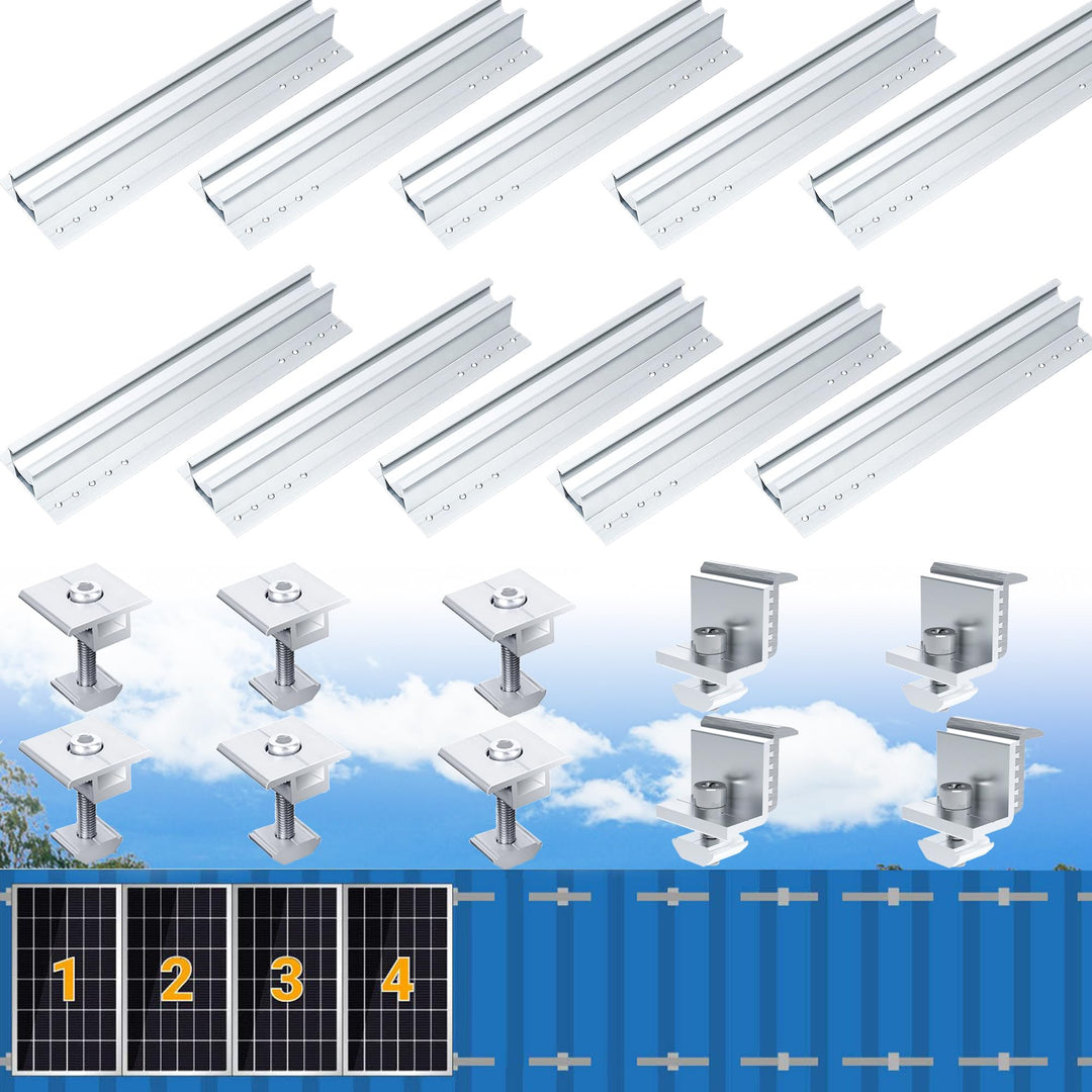 Warmfay Photovoltaik Halterung Befestigungssystem, Dachhalterungen Solarmodule Aluprofil 300MM Monta