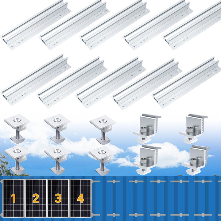 Warmfay Photovoltaik Halterung Befestigungssystem, Dachhalterungen Solarmodule Aluprofil 300MM Monta