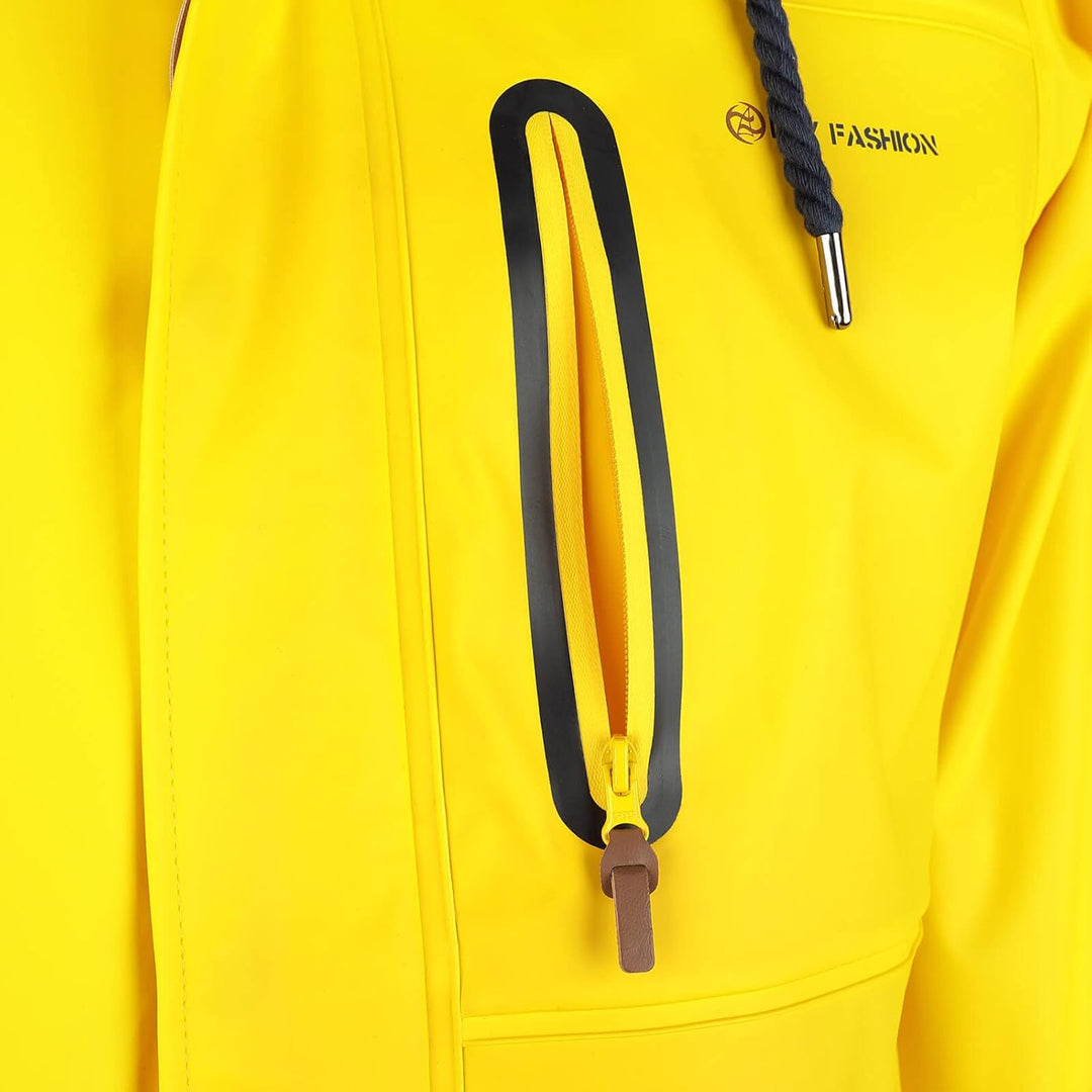Dry Fashion Herren PU-Parka Lübeck - Regenjacke Herren Wasserdicht Winddicht Reissverschluss Outdoor
