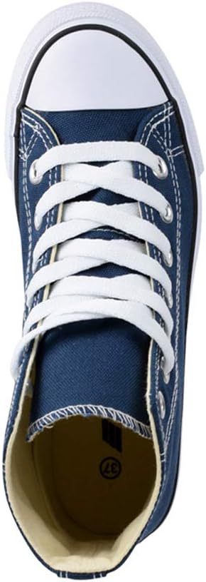 Elara Unisex Sneaker Sportschuhe High Top Turnschuh Chunkyrayan 36 EU Dunkelblau Basic, 36 EU Dunkel