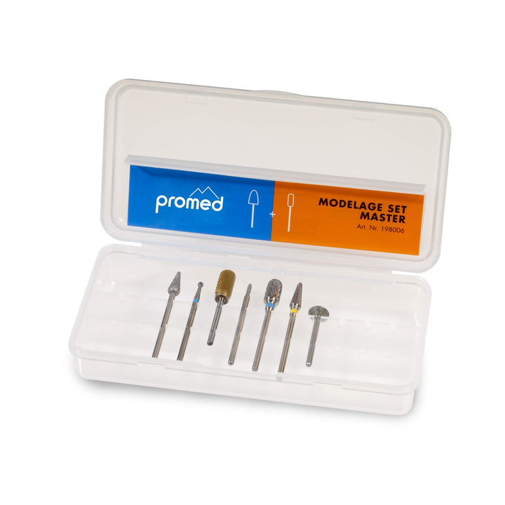 Promed Master Schleifkörper-Set, 7 Saphir- Hartmetall und Diamant - Schleifkörper, Bitset, Nagelfräs