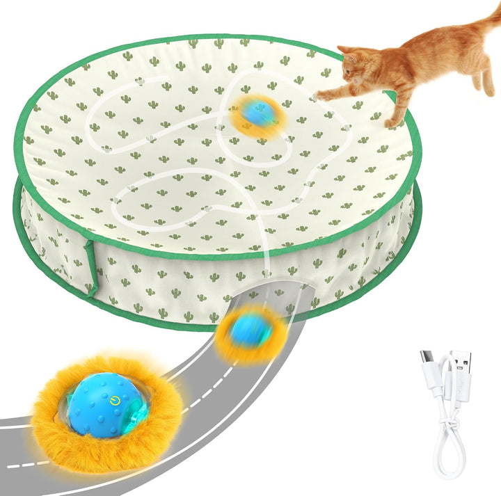 IOKHEIRA Katzenspielzeug Für Katzen Im Innenbereich | Interaktives Automatisches Katzenballspielzeug