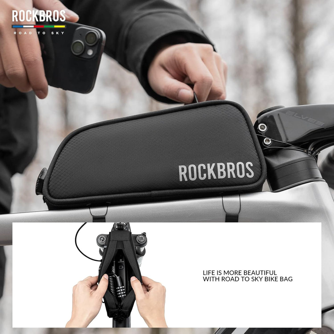 ROCKBROS Road-to-Sky Fahrrad Rahmentasche Wasserabweisend Oberrohrtasche 0,7L Reflektierend Fahrradt
