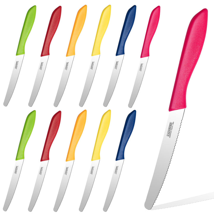 Classic Line Tafelmesser Set 12-teilig，23.2CM, Professionelles Tafelmesser aus Edelstahl wellenschli