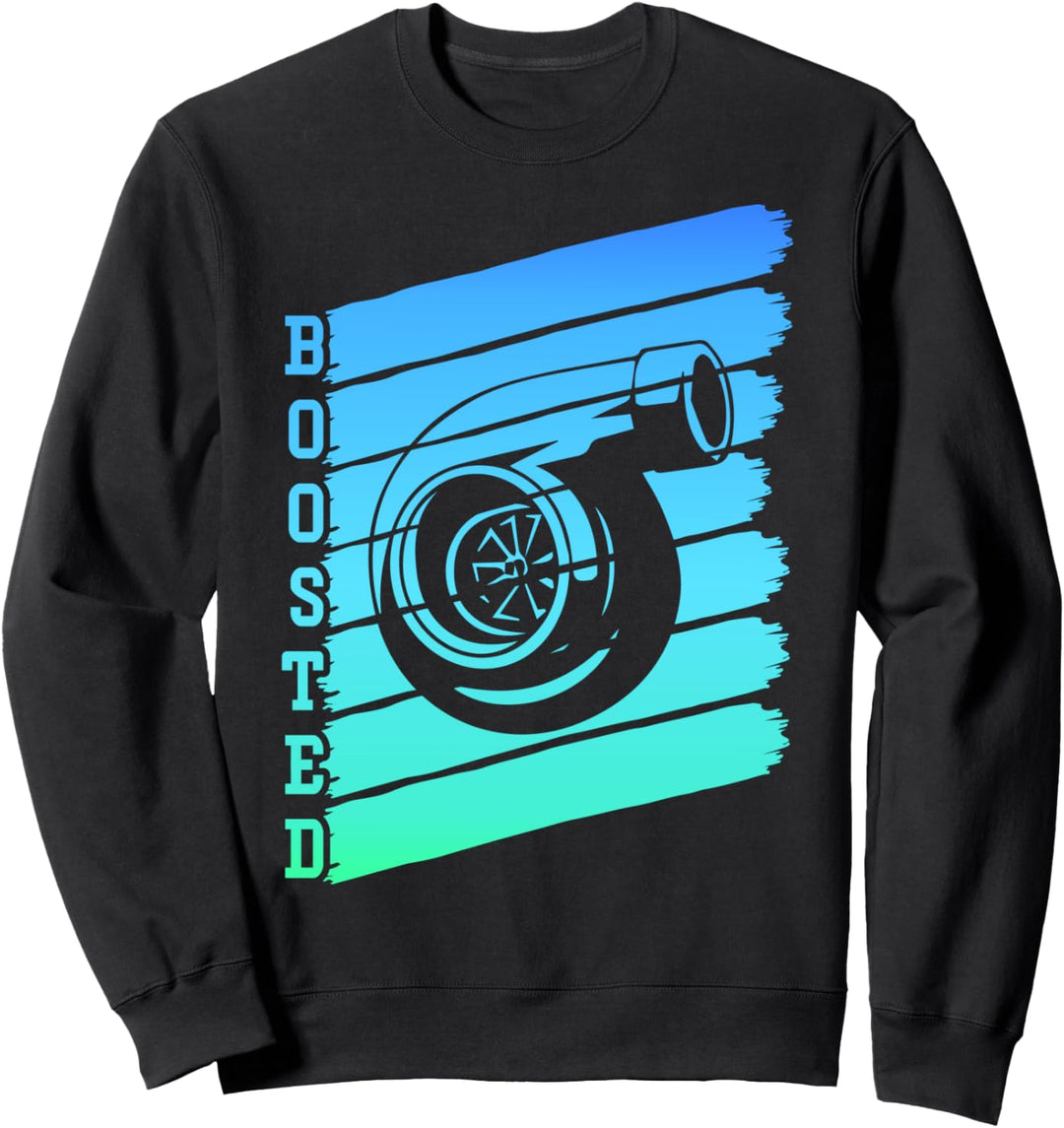 Retro Turbo Car Boost Boosted Turbocharger Tuner Auto Race Sweatshirt