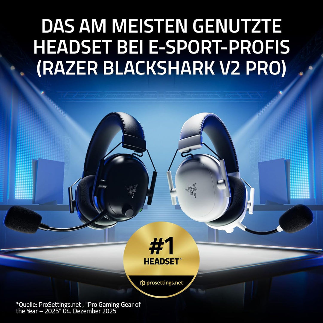 Razer Blackshark V2 Pro (Playstation) - Kabelloses Konsolen E-Sport Headset für PS5 (Triforce 50mm T
