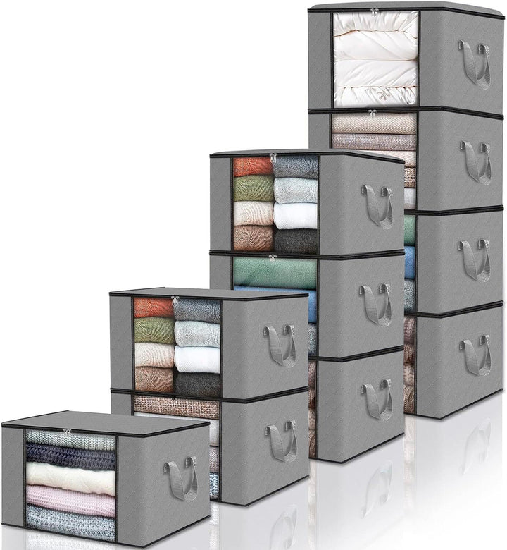 edihome, Aufbewahrungstasche, (10 Stück), Kleideraufbewahrung, Kleiderschrank organizar, Unterbett A