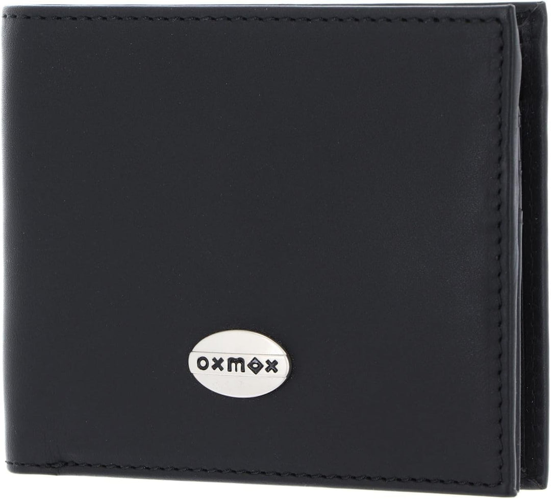 Oxmox Leather Querscheinbörse 12 cm black Schwarz, Schwarz