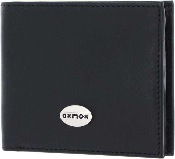 Oxmox Leather Querscheinbörse 12 cm black Schwarz, Schwarz