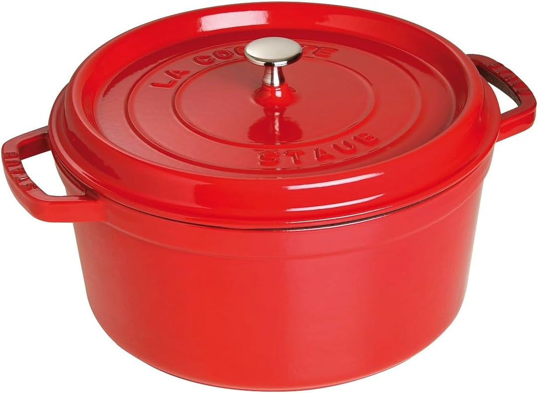 STAUB Gusseisen Bräter/Cocotte, rund 28cm, 6,7L, Aromaregen Funktion für optimale Befeuchtung, Für a