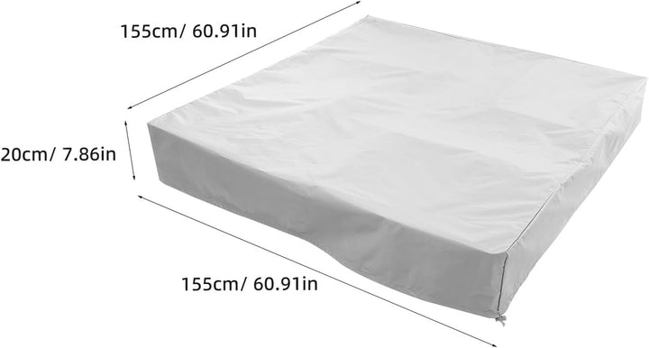 Veemoon Sandkastenabdeckung Grau 155x155x20cm Mit Kordelzug Wetterfeste Gartenschutz Plane Für Outdo