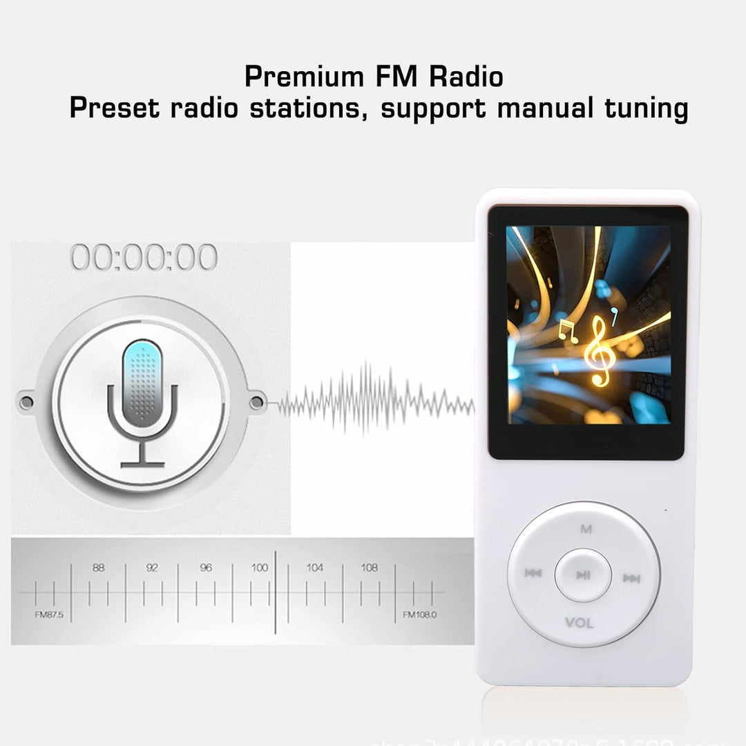 8 GB MP3 MP4 Player, Tragbarer Musik Player mit 1,8 Zoll TFT HD Bildschirm, Walkman Sportmusik Playe