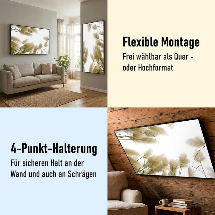 STEINFELD Bild Infrarotheizung mit Thermostat | Made in Germany | viele Motive 350-1200 Watt Rahmen