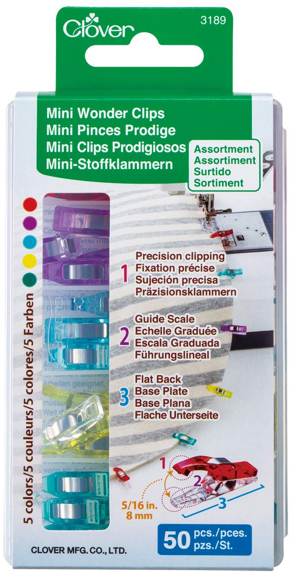 Clover Mini Stoffklammern, Kunststoff, bunt, 3189 sortiert Sortiert, sortiert Sortiert