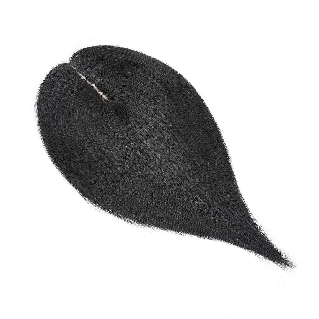 Silk-co Topper Extensions Echthaar Clip in Extensions Echthaar Toupet für Frauen Toupee Haarverlänge