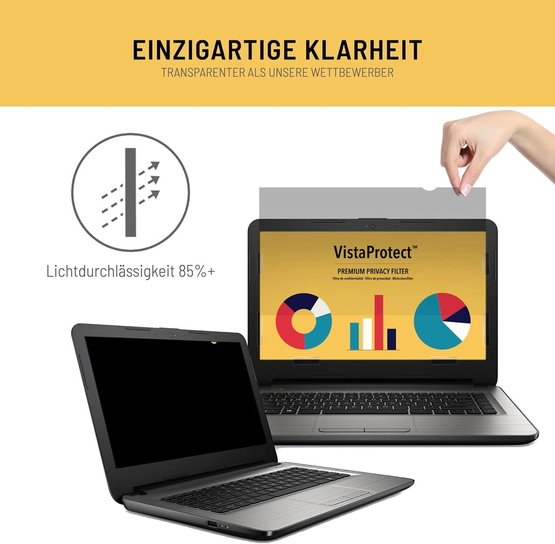 VistaProtect – Premium Blickschutzfilter & Anti-Blaulichtfilter, Privacy Filter Anti Blue Light Blic