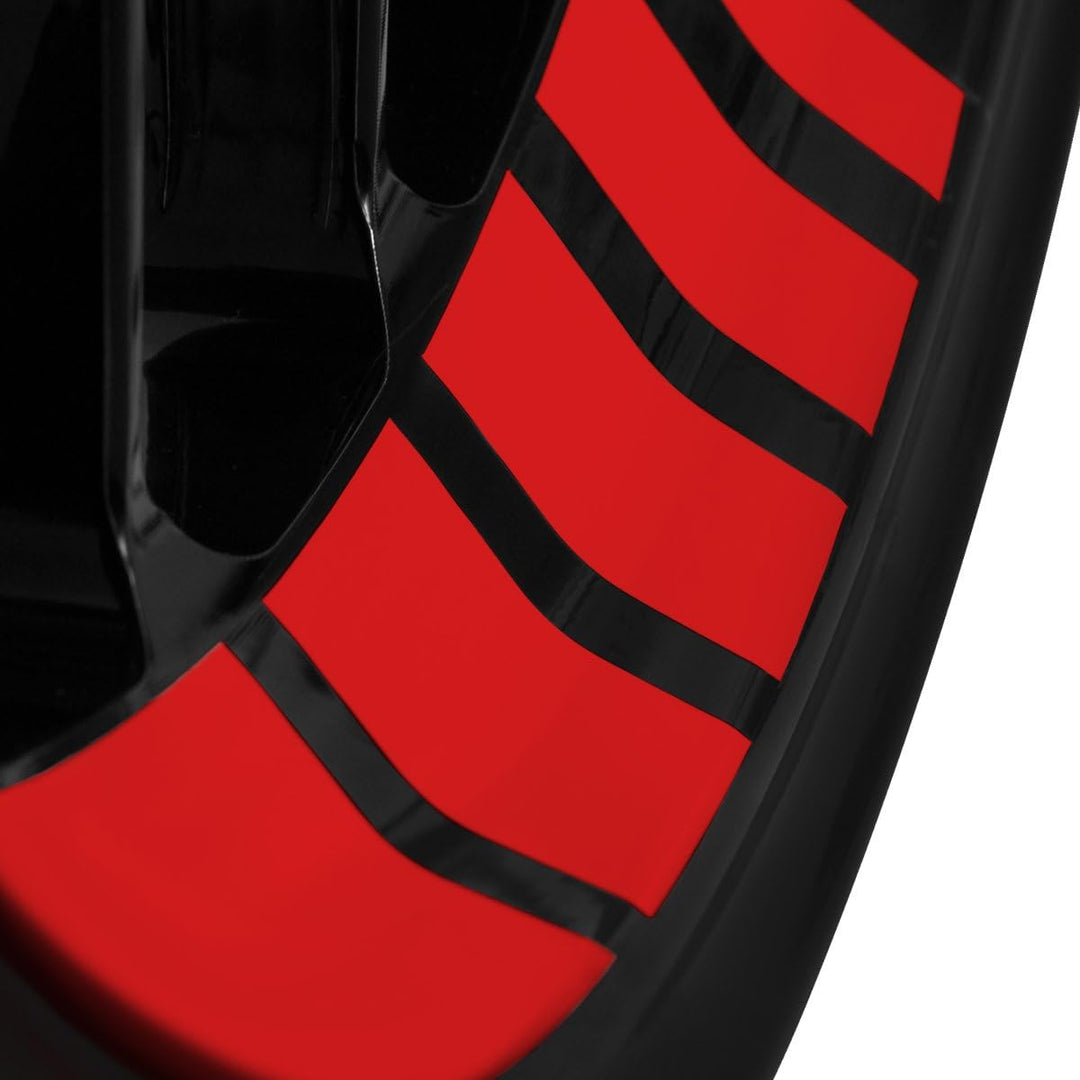 Felgenbettaufkleber im GP Design - Komplettset für 16" bis 19" - Farbe & Breite wählbar hellrot glän