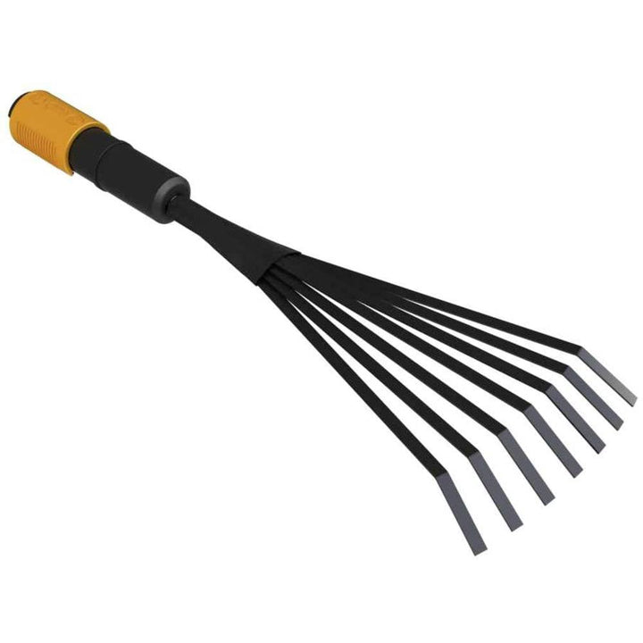 Fiskars Kleinfächerbesen, Werkzeugkopf, Mit 7 Zinken, Breite: 12 cm, Stahl-Zinken, Schwarz/Orange, Q