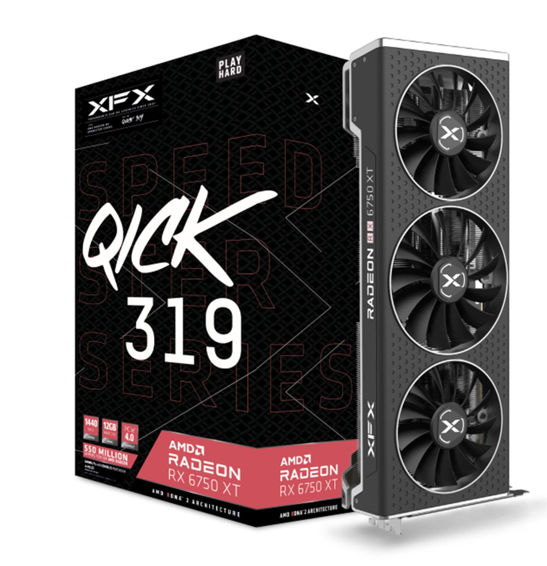 XFX Speedster QICK319 Radeon RX 6750XT CORE Gaming Grafikkarte mit 12GB GDDR6 HDMI 3xDP, AMD RDNA™ 2