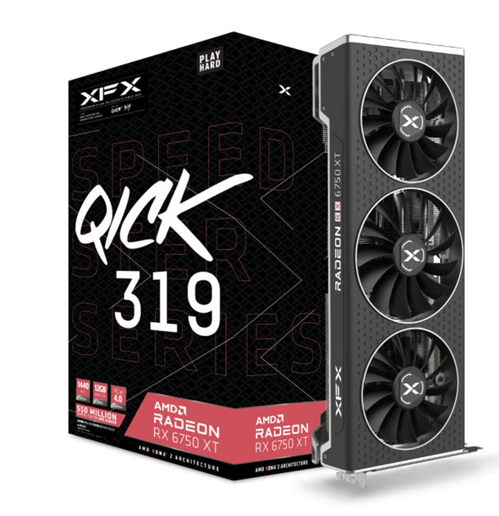 XFX Speedster QICK319 Radeon RX 6750XT CORE Gaming Grafikkarte mit 12GB GDDR6 HDMI 3xDP, AMD RDNA™ 2