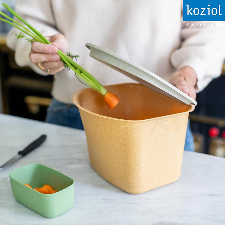 Koziol BIBO Biomülleimer 3 Liter mit Deckel | Küchenabfalleimer, Komposteimer | biozirkulärer Kunsts