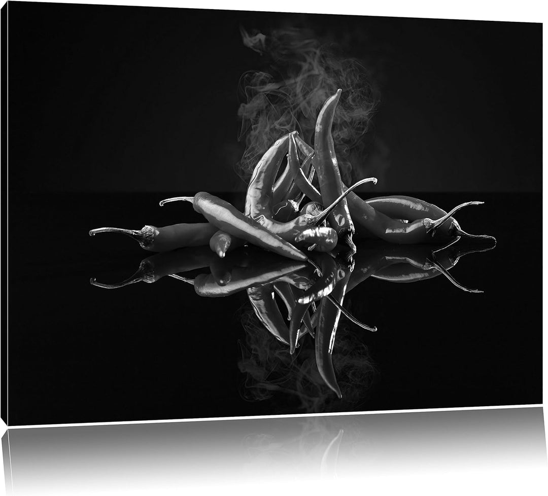 Pixxprint Feurige Chili-Choten als Leinwandbild/Grösse: 100x70 / Wandbild/Kunstdruck/fertig bespannt