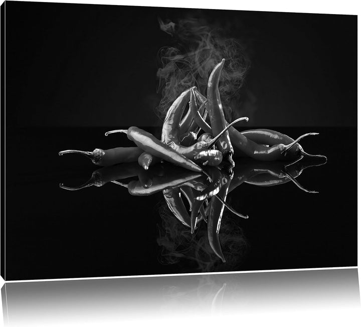 Pixxprint Feurige Chili-Choten als Leinwandbild/Grösse: 100x70 / Wandbild/Kunstdruck/fertig bespannt