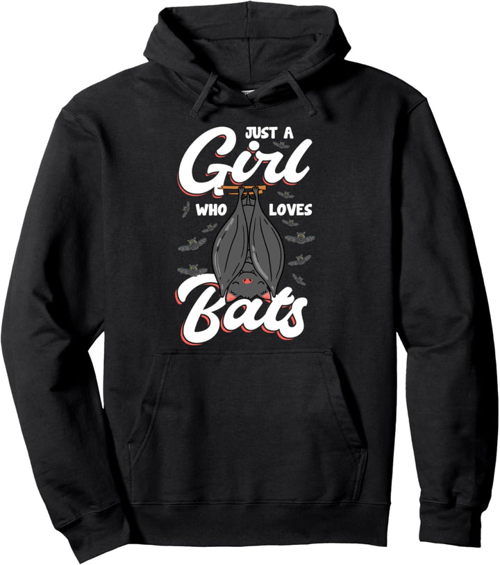 Funny Just A Girl Who Loves Bats Cute Flying Mammal Lovers Pullover Hoodie