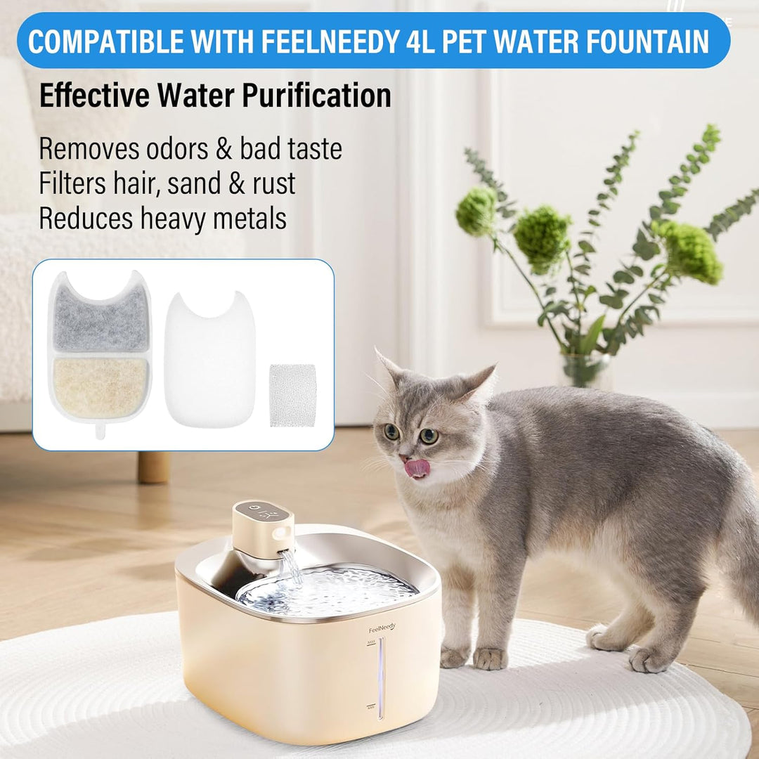 12 Set Katzenbrunnen Filter, für FEELNEEDY 4L(YPD-C004) Trinkbrunnen für Katze, 12 Stück Filter für
