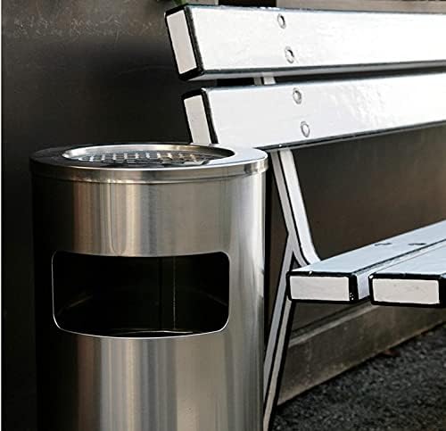 XUANYU 2er-Set 30 liter Mülleimer mit Aschenbecher Standaschenbecher für Draussen Herausnehmbarem Ab