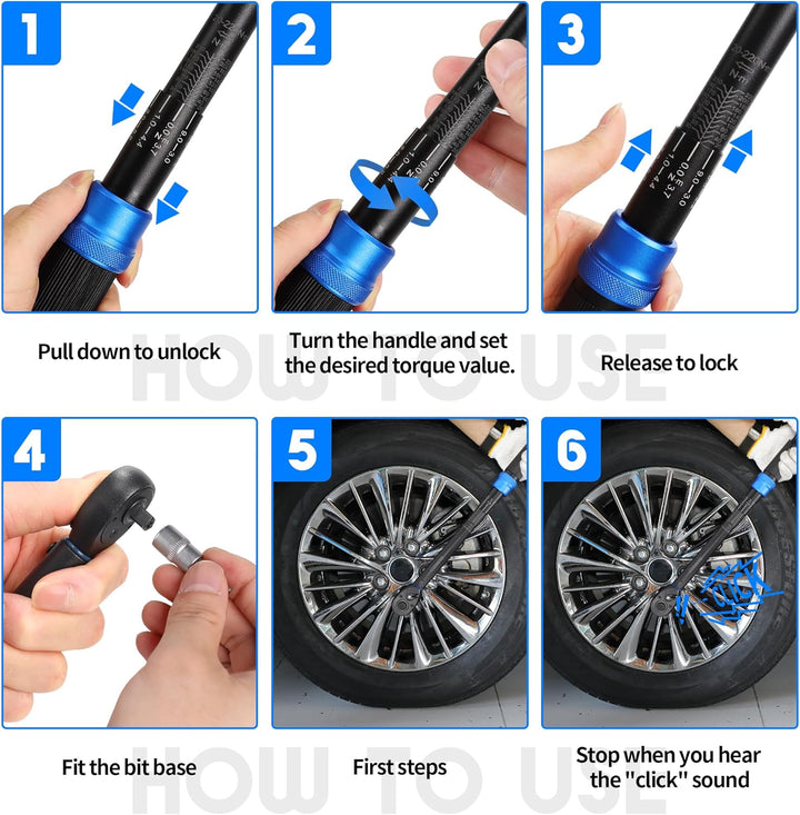 UYECOVE Drehmomentschlüssel 1/2 Zoll, 20-220 NM Drehmomentschlüssel Auto, ±3% Fehlergenauigkeit, 72