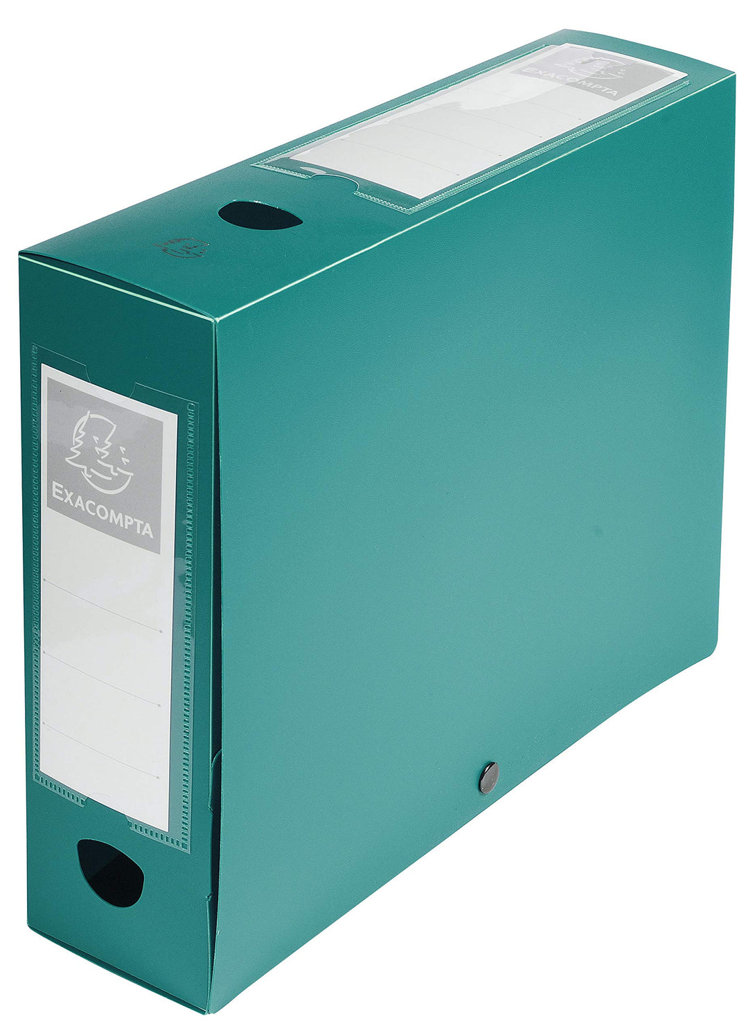 Exacompta 59833E Packung (mit 10 Archivboxen aus PP, mit Druckknopf, Rücken 80mm, DIN A4, mit Rücken