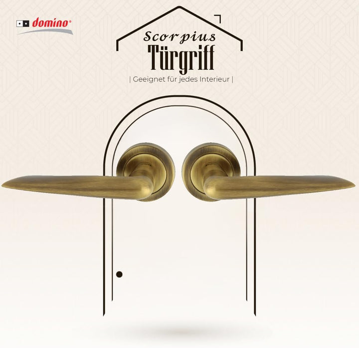 domino Türgriff Drückergarnitur | Türklinke für Zimmertür, Bürotür, Kellertür & Innentür | Türbeschl
