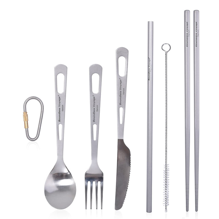 Boundless Voyage Outdoor Titan Löffel Gabel Stroh Messer Essstäbchen ultraleicht tragbar Picknick Be