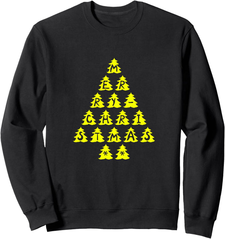 Merry Christmas - Frohe Weihnachten - Baum Gelb Farbe Sweatshirt