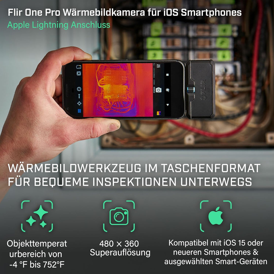 FLIR ONE Pro - iOS - Professional Grade Thermal Camera for Smartphones - with VividIR and MSX Image