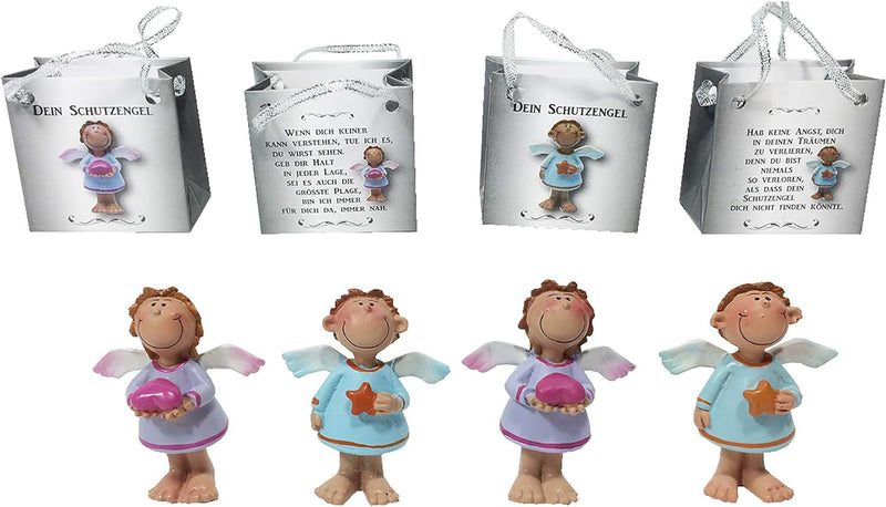 Annastore 24 x Schutzengel in Kleiner Tüte aus Papier - Engel Gastgeschenk Glücksbringer Figur Gesch