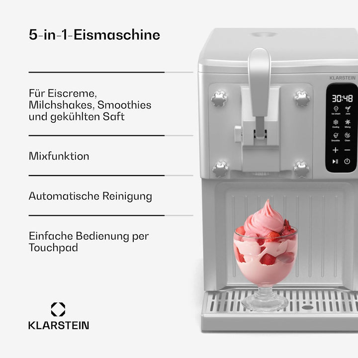 Klarstein Eismaschine Softeismaschine 1,5 L Mit Touchdisplay, Keep-Cool-Funktion, 5-L-Kapazität - Sp