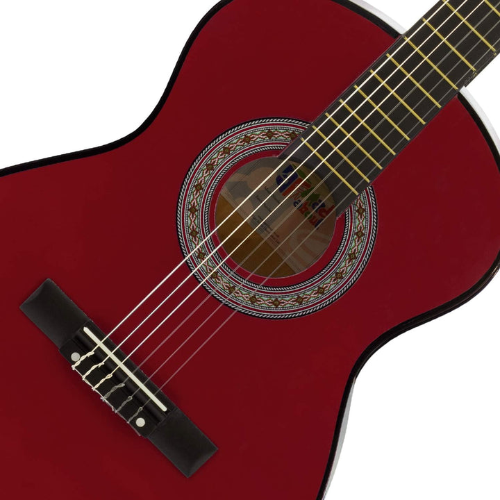 TIGER Klassische Gitarre MA-CG08 1/2 Grösse Rot Klassikgitarre - Bunte Spanische Gitarre mit Trageta