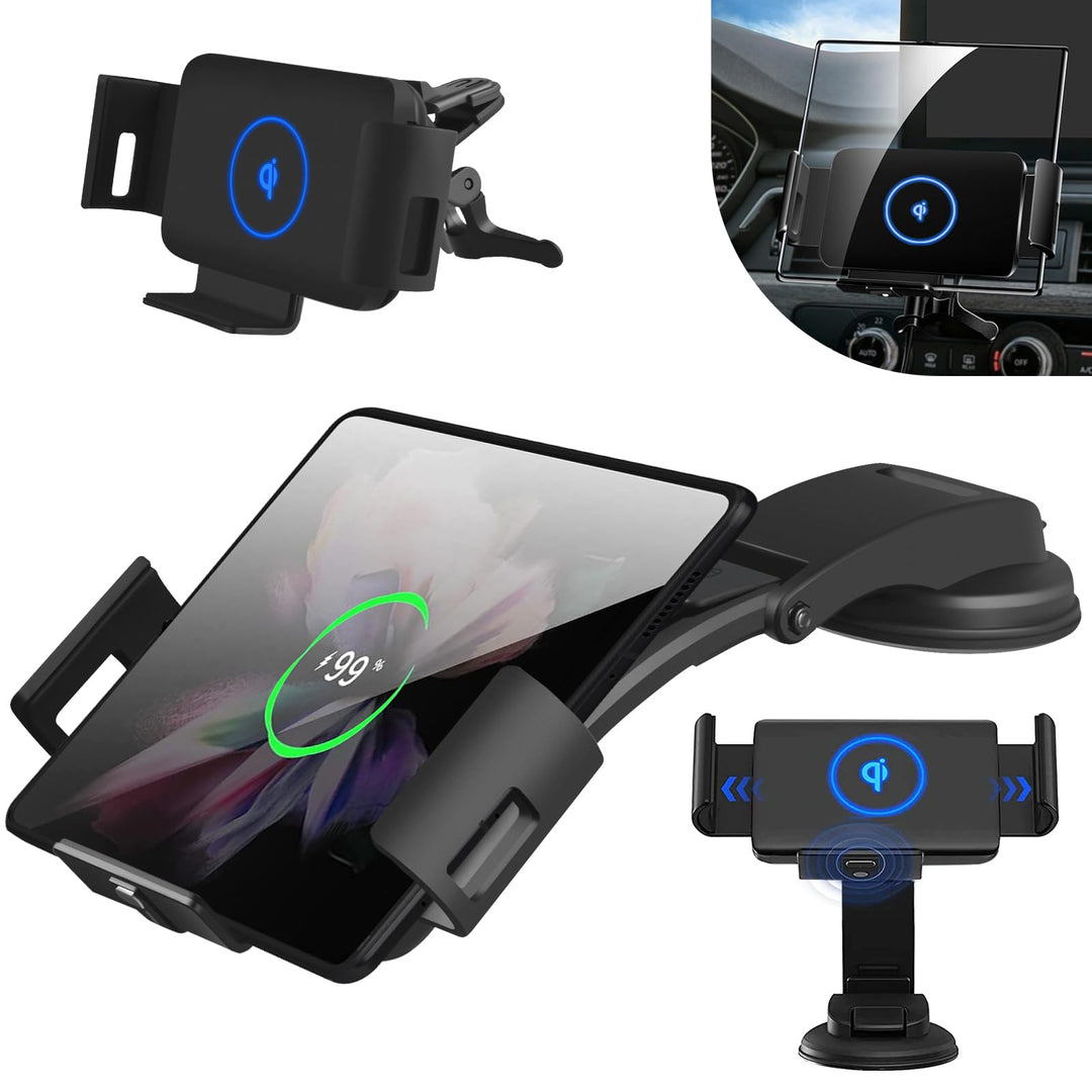 NEWZEROL Kabelloser Kfz-Ladegerät Halter kompatibel für Galaxy Z Fold 2/3/4, Lüftungsschlitze und Ar