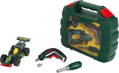 Theo Klein 8513 Bosch Work-Station I Werkbank mit Werkzeug, Montagefahrzeug und Zubehör I ab 3 Jahre