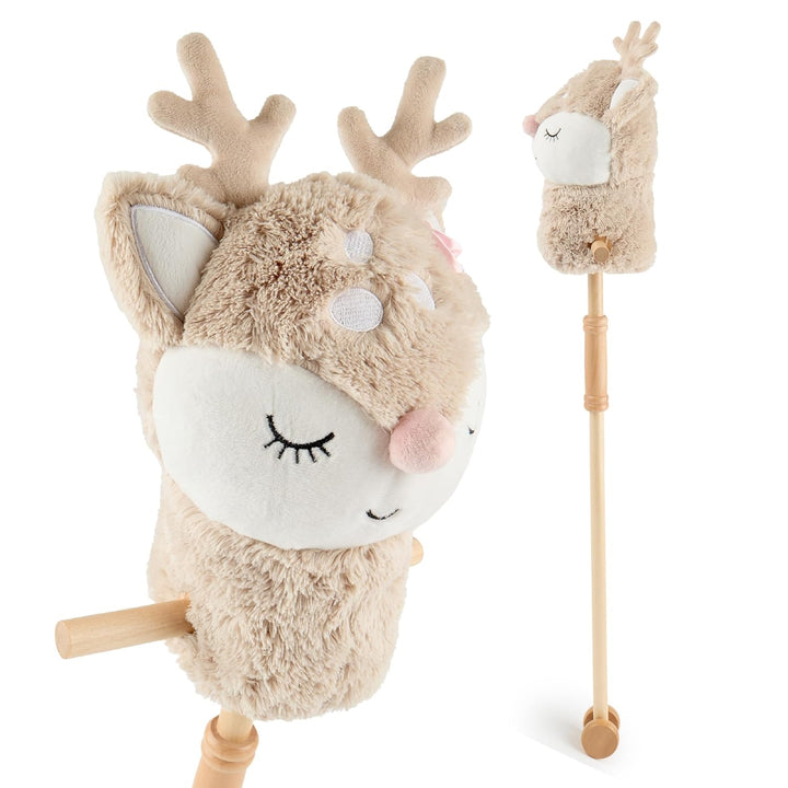 Bieco Steckenpferd Kinder Reh Ella | Hobby Horse Pferde | Steckenpferd Rollen | Steckentier Holz Pfe
