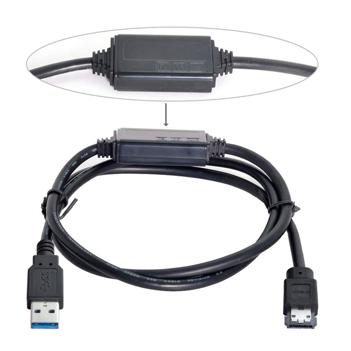 cablecc Kabel USB 3.0 zum Einschalten des eSATA DC5V-Adapters USB 2.0 zum Festplatten- / SSD- / ODD-