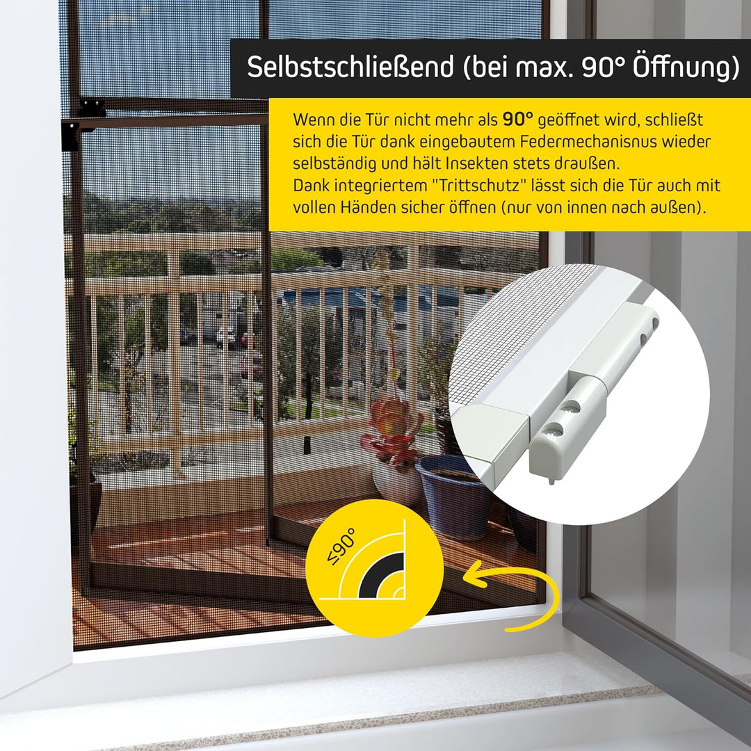 Jalousiescout ProtectLine Fliegengittertür zum Schutz vor Mücken, strapazierfähiges Fiberglas mit Al